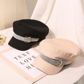 Sequins Flat Top Navy Hat