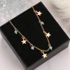 Alloy Star Bead Anklet Gold - One Size