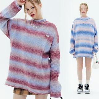 Oversized Striped Logo Sweater