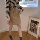 Pleated-front Mini Skirt