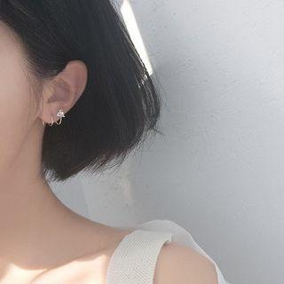 Sterling Silver Rhinestone Triangle Earrings