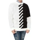 Plus Size Two-tone Rib-knit Sweater