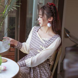 Long-sleeve Plaid A-line Dress / Short-sleeve A-line Dress