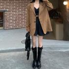 One-buttoned Coat Khaki - One Size