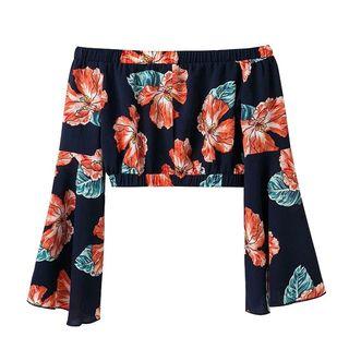 Long-sleeve Off Shoulder Cropped Top