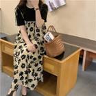 Short-sleeve T-shirt / Spaghetti Strap Print Dress