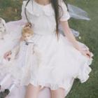 Short/long-sleeve Frilled Dress