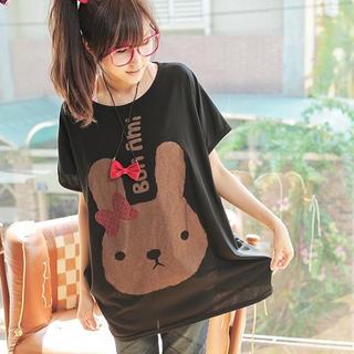 Rabbit Print Loose-fit Top