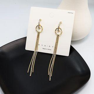 Fringed Drop Earring 1 Pair - 925 Silver Earrings - One Size