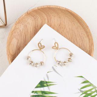 Rhinestone Hoop Dangle Earring 180211-hxn - One Size