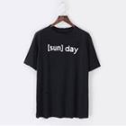 Ripped Lettering Short-sleeve T-shirt