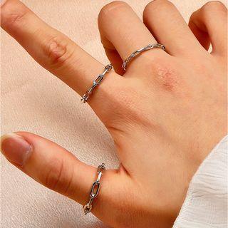 Set Of 3: Chained Alloy Ring