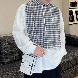 Gingham Panel Hoodie