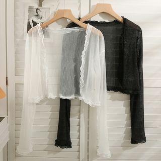 Ruffle-edge Sheer Shawl