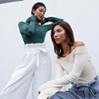 Long-sleeve Off-shoulder Sports T-shirt