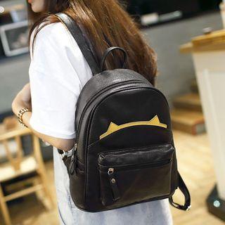 Faux-leather Cat Ear Backpack