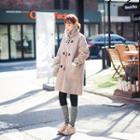 Toggle-button Faux-shearling Coat