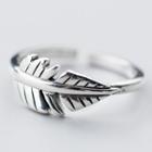 925 Sterling Silver Leaf Open Ring S925 Silver - Ring - Silver - One Size