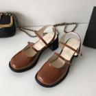 Plain Chunky Heel Mary Jane Sandals