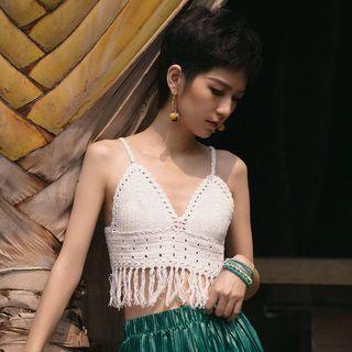 Tasseled Spaghetti Strap Top