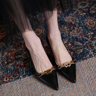 High Heel Lettering Pointy Flats