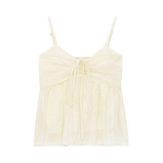 Lace-up Camisole Top Almond - One Size