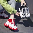 Platform Chunky Hidden-wedge Lace Up Sneakers