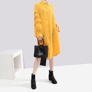 Lantern-sleeve Shirtdress