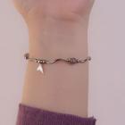 Mermaid Tail Faux Pearl Moonstone Alloy Bracelet Silver - One Size