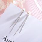 Faux Pearl 925 Sterling Silver Fringed Earring S925 Silver - Earrings - 1 Pair - One Size
