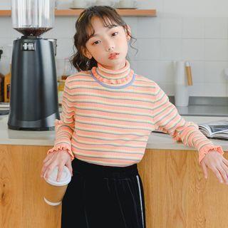 Striped Turtleneck Sweater / Wide-leg Pants