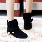 Velvet Bow Short Boots