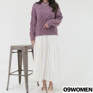 Tall Size Spaghetti-strap Pleated Maxi Dress
