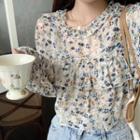 Floral Blouse Floral - Blue & White - One Size
