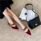 Belted Flared-heel Mules