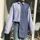Two-tone Striped Shirt Stripes - One Size