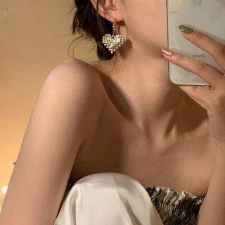 Faux Pearl Drop Earring Hh-1016 - White - One Size