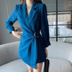 Buckled Asymmetric Blazer Playsuit
