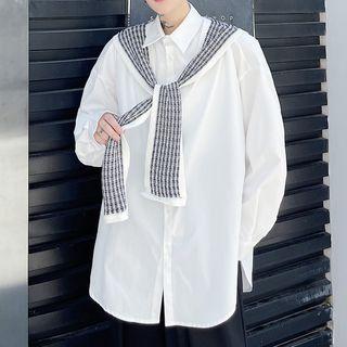 Long-sleeve Detachable Shawl Shirt