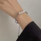 Faux Pearl Alloy Bracelet Bracelet - Silver - One Size