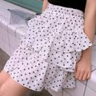 Ruffle-tiered Polka-dot Miniskirt