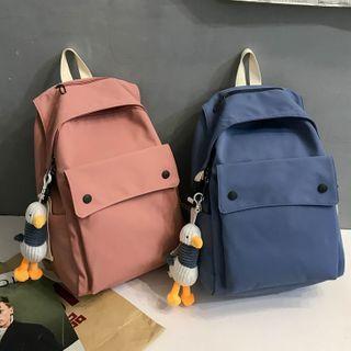 Lightweight Plain Backpack / Duck Bag Charm / Set