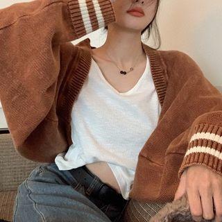 Open Front Cardigan / Long-sleeve V-neck T-shirt