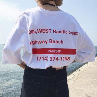 Lettering Back 3/4 Sleeve T-shirt