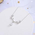 925 Sterling Silver Rhinestone Deer Pendant Necklace Ns336 - One Size
