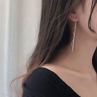 925 Sterling Silver Swirl Fringed Earring As Shown In Figure - One Size