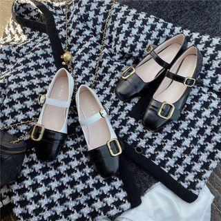 Buckled Block Heel Mary Jane Pumps