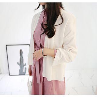 V-neck Cuff-sleeve Cardigan