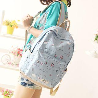 Sail Print Canvas Backpack