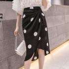 Dotted Straight Fit Skirt